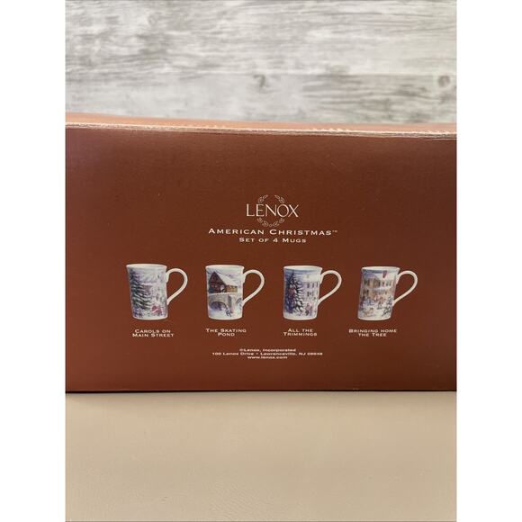 Vtg LENOX for the Holidays Mugs Set Of 4 AMERICAN CHRISTMAS 4 1/2" - Picture 14 of 15